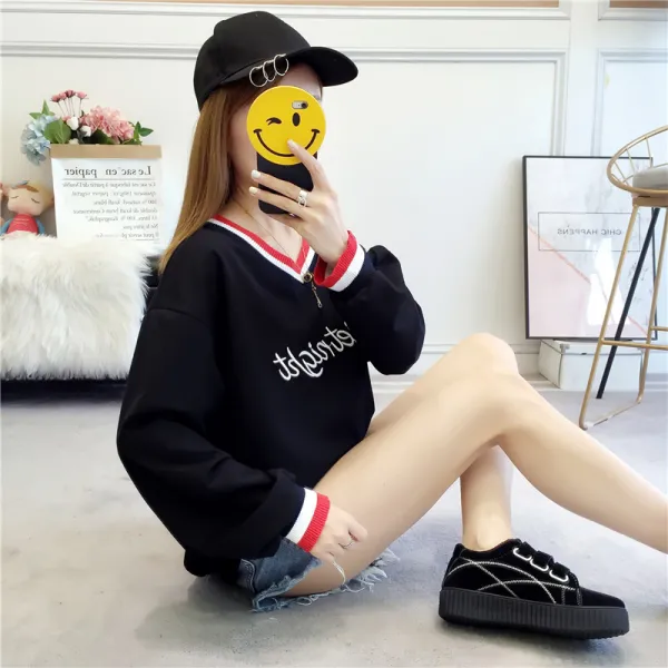 피아이케이5 브이넥티셔츠 브이티 동년배 롱슬리브티 소녀 가을옷 상의 중학교 피 대학교