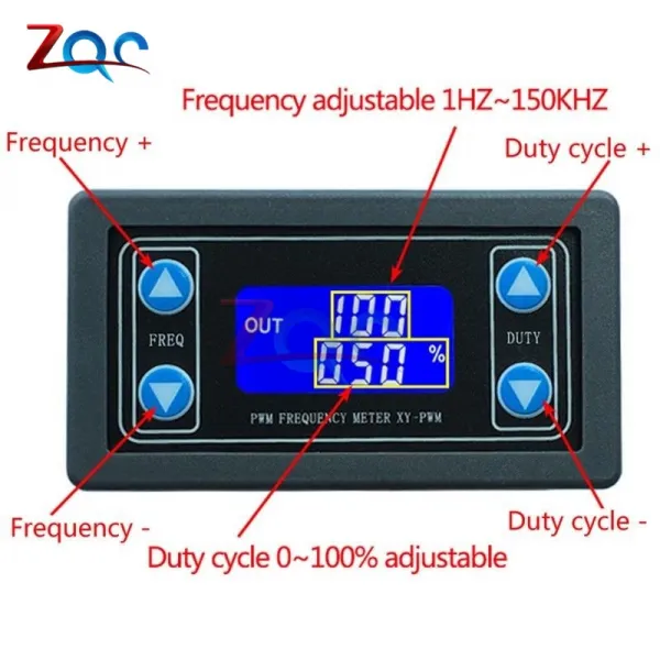 LCD 디지털 디스플레이 PWM 펄스 주파수 듀티 비율 1Hz~150KHz 사이클 조정 가능한 사각파 신호 발생기신호 발생기, 없음