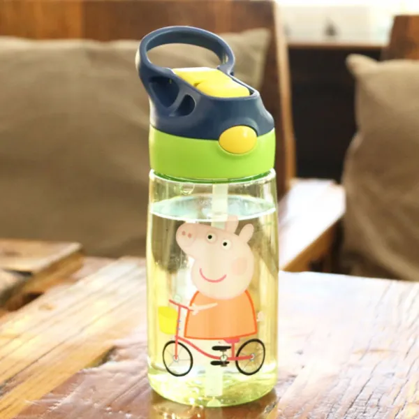 페파피그 유아 어린이 키즈 캐릭터 물병 물통 500ml, 그린 커버 피기 바이크 / 500ml