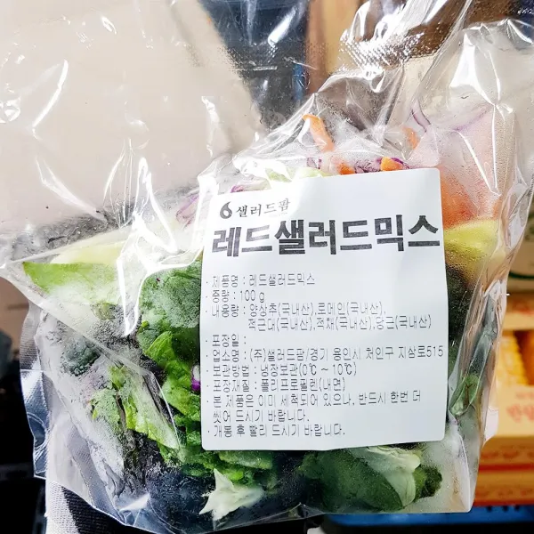 (OH) 간편식 레드 샐러드 믹스 양상추 로메인 100g x30개, 1