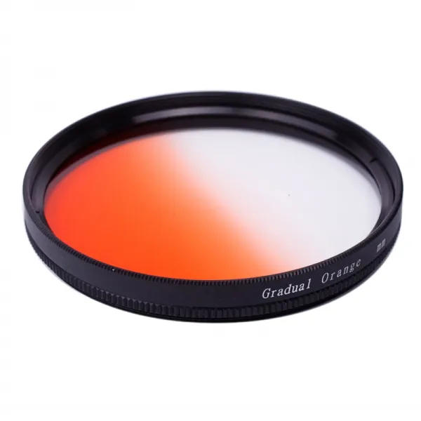필터 원형 그라데이션 오렌지색 컬러 렌즈 49MM52MM55MM58MM67MM72MM77MM 점점 더 밝아지다 다크드레이, 52MM