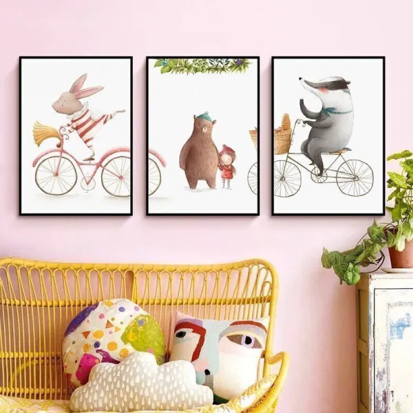 장인 시간 어린이 방 장식 그림 만화 거실 괘화 소년 아이 침실 침대 머리 머리 벽화 아동 정취 우주인 삼련화 SN2485 굳세고 용감하다 30*40cm 9mm 수정막, 활발하고 귀엽다