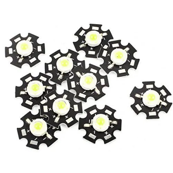 Uxcell A14073100UX0209 10x 순수 LED 램프 발광체 비드 20mm 방/9550164, 상세내용참조