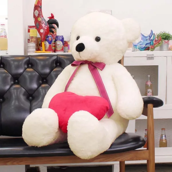 아이보리 빅 베어 대형인형 + 하트쿠션, 아이보리(곰인형), 랜덤발송(하트쿠션), 130cm