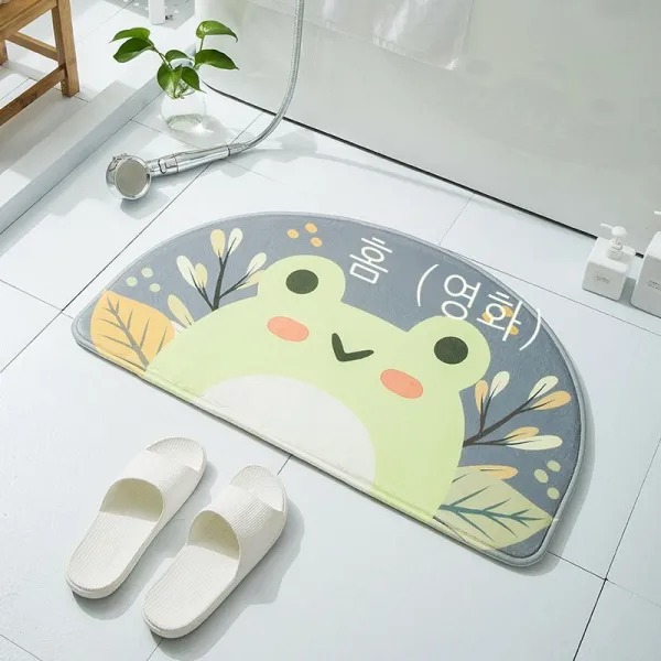 가정용 화장실 매트리스 욕실 흡수 미끄럼 방지 매트리스 침실 화장실 입구 발판 입주 매트리스 카페트, 개구리가 집으로 돌아오다