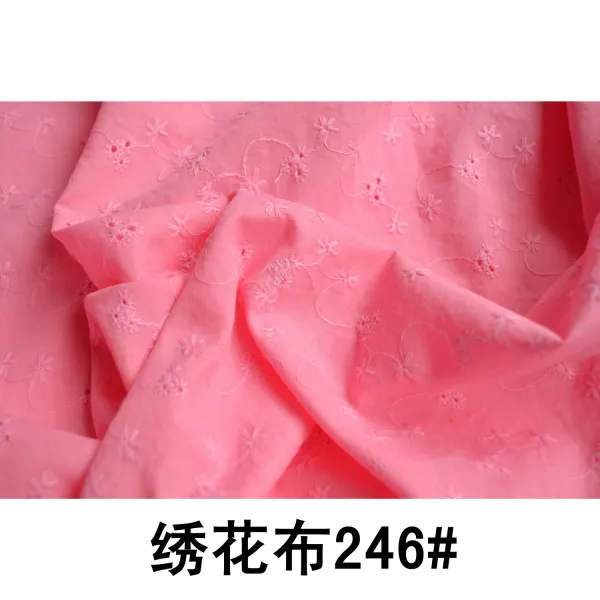 자수원단 리틀데이지 플라워 가벼운 통기성 봄여름 겉감 펀칭 패브릭, T03-246# 자두색 색 반미터 가격