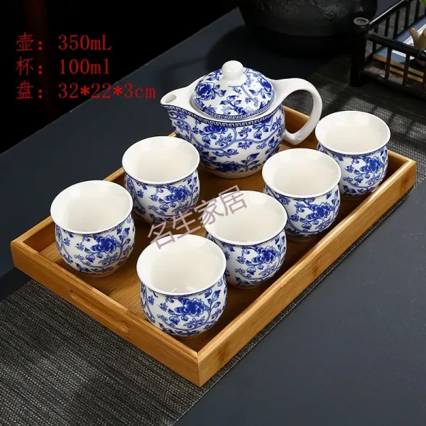 고급품 궁푸차 구 청 꽃 화상방지 더블레이어 큰사이즈 라지 손을 데지 않다 다기 다관 다도 용이 구름 무늬다 8 （함 대나무 쟁