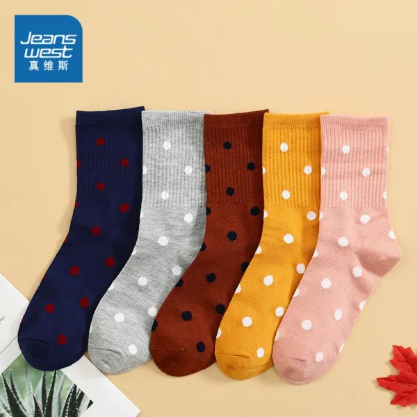 5컬레 정말 Wies 여성의류 겨울폼 삭스 스타일리쉬 간결 대범스럽운 양털 자가드 장양말