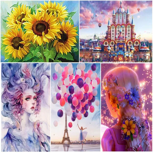 세진 국내 발송제품 170종의 다양한 사이즈 보석십자수 27 노을 에펠탈 30x40 가로형