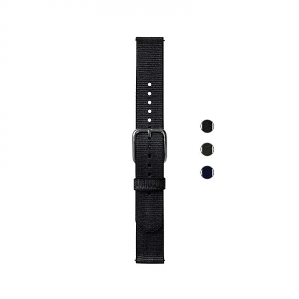 Withings 스틸 HR 스포츠 움직임 ECG 이동 스캔워치용 재활용 우븐 PET 손목 밴드 블랙 18mm, Black_18mm