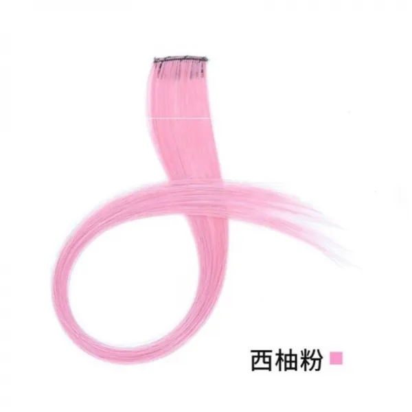 헤어피스 컬러 유행 귀걸이 도선염색 생머리 파마 짧은 머리칼로 잇기 가발 머리매기 헴라인 인싸템 2243135961, I26- 자몽 핑크 한피스