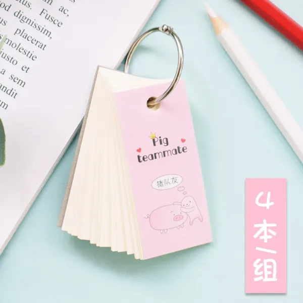 화랑is 휴대용다이어리 400 두께가 두꺼운 굴렁쇠 노트 백일장 기억 댓글 단어 단추형 초등 독창적 메모장 스윗 Sb글로리 돼지 동료 쇠고리 본 4본