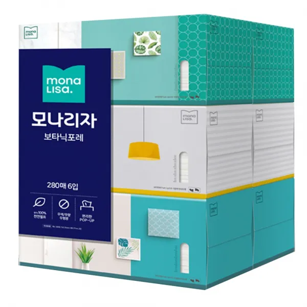 모나리자 보타닉포레 미용티슈 280매, 1개, 6개입