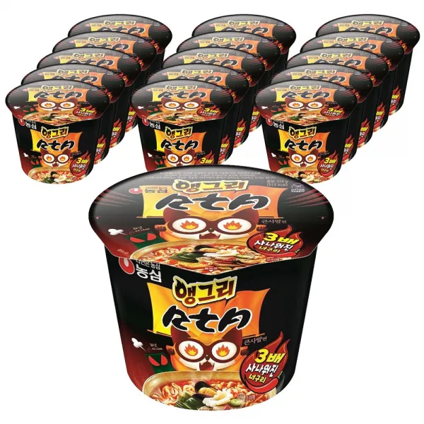 농심 앵그리 너구리 RtA 큰사발면 114g 16개입