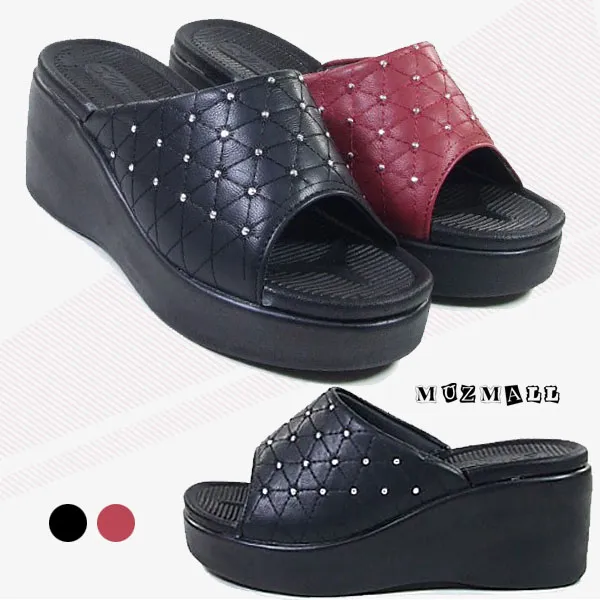 뮤즈몰 6cm 쿠션슬리퍼 (사각보석상)