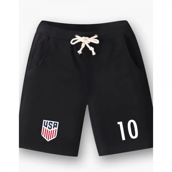 미국 USA 미 합중국 스포츠 반바지 비치 팬츠 축구 훈련 5 부 바지 캐 주 얼 남 여름 트 렌 디 블랙 M
