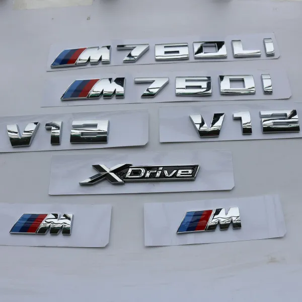아미쿠스 BMW 7계V12 뒤 베니어판측표 M760LI 자동차엠블러 M760I 글자 차량 스티커 드리프트, 세 줄로 된 철봉 760Li 한 6건