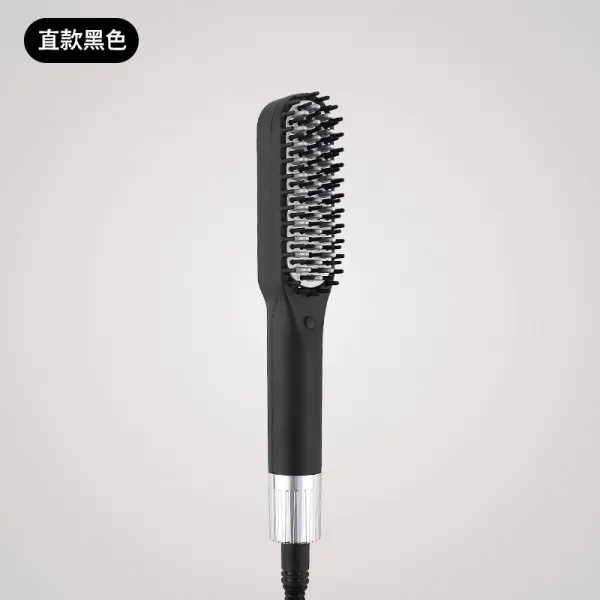 브러쉬롤 묘함 형 전기열 빗 헤어 스트레이트 신 숏 O머리털을 다치다 단발 가정용 휴대 봉 고대기 투웨이 2062689046, 검은 금속이다.