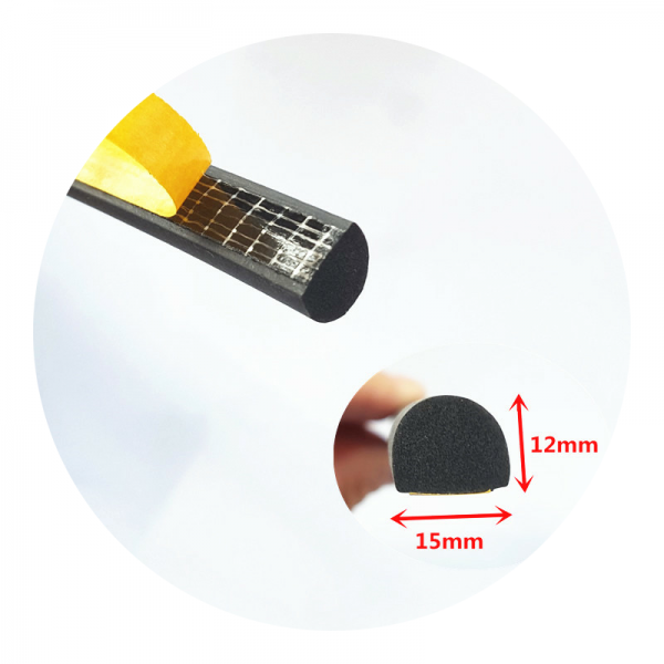 밀봉스틱 15 12MM 반 원형 납작하게 한다 D형 실심 방음 충돌방지 접착 고무 헤어방울, 40*13mm