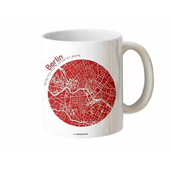 44spaces mug Berlin-오피스 머그 커피 머그 컬러 시티 맵 시티 머그-동료 건축가 토핑 아웃 행사 방랑벽, 단색_One Size, 단색_One Size, 단색