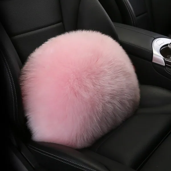 라이언픽 겨울 양털 장거리 운전기사 매트 허그 화물차 타요버스 의자 목쿠션 머리 분홍 색깔 긴털 허리 쿠션 한 개