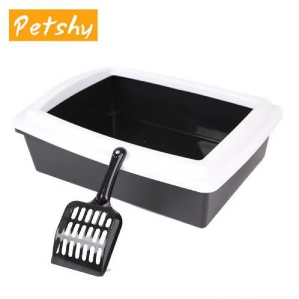 [해외] PETSHY CAT BEDPANS 반 CLOSED ANTI벙 CAT 화장실 CAT 배설 용 상자 플라스틱 변기 CASE PET 용품 EASY TO 사용, 백색 as picture show