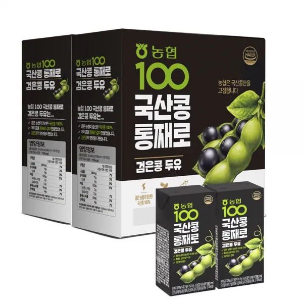 [농협 아름찬] 국산발아콩 두유 검은콩 190ml, 32개, 190ml