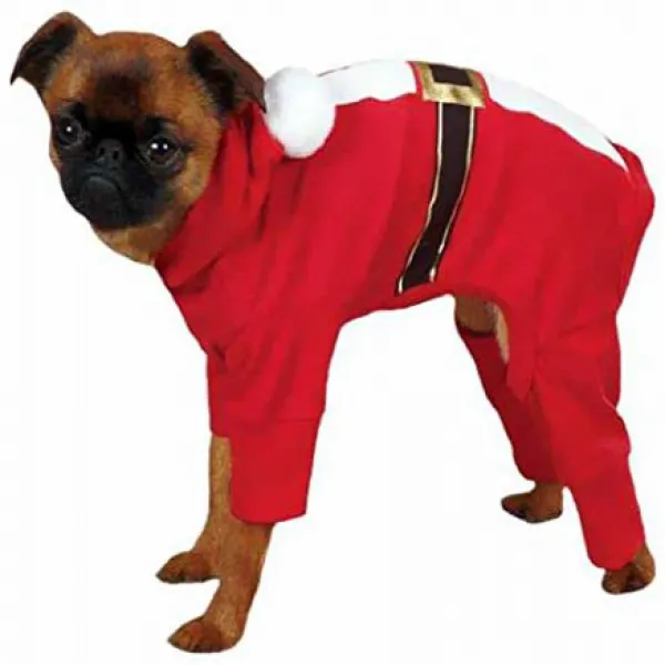 Casual Canine Santa Pajama XX-Small Red 캐쥬얼 송곳니 산타 파자마 XX- 스몰 레드, 1