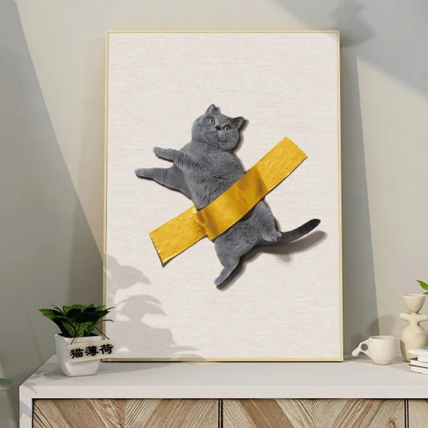 북유럽 동작그만 고양이 입체 그림 액자 일러스트 액자 벽장식 인테리어 소품