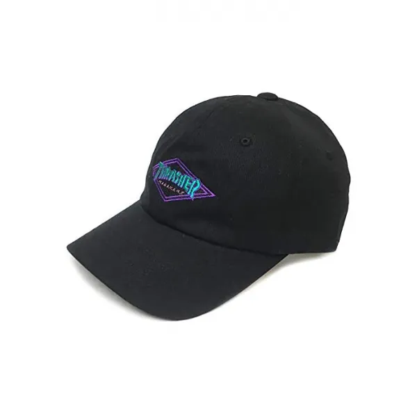 THRASHER (채찍질) 채찍질 남성 여성 모자 로우 캡 cap 다이아몬드 DIAMOND LOW 6 패널 POLO CAP 블랙 화이트 무지 당점 18TH-C3