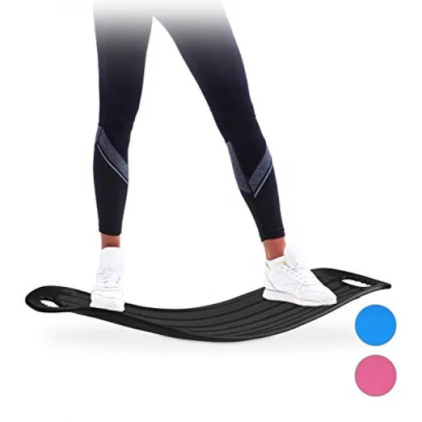 Relaxdays Twist Board 전신 트레이닝을위한 편리한 밸런스 보드 최대 150kg의 탄력적 인 XL 운동 보드 블랙 Relax