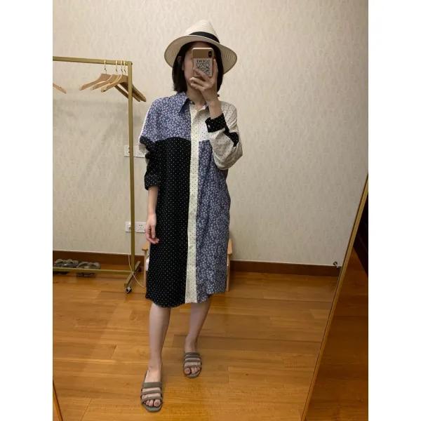 Bear 패치워크 원피스 짜집기 의상 여자 누더기 패션 Gc 000080577