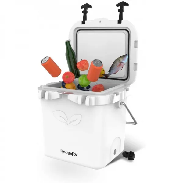 Bougerv 20 Quart Ice Chest Rotomolded Cooler 최대 4 일 동안 얼음을 유지 낚시 해변 캠핑 당일 치기 여행을위한 곰 저 단일옵션