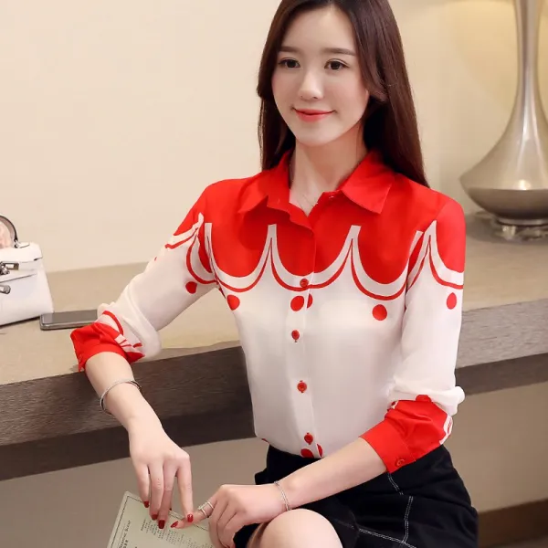 K0D0945 여성셔츠 칼라 레저 여자상의 여름 웃옷