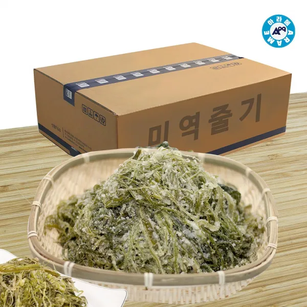 아라메 염장 줄기미역 10kg 완도 어린 생 물 미역귀 줄기 참 선별 염장 무침 국재료, 단품