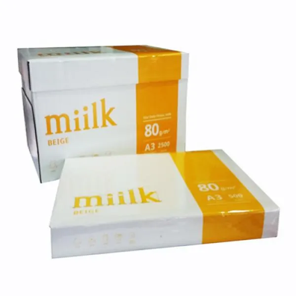 도매빅뱅 (한국제지 Miilk 베이지 미색 복사용지 A3 80g 1Box (2500매) (무료배송 한국제지/무료배송/복사용지/베이지/미색, 단일 종이/파일 사이즈