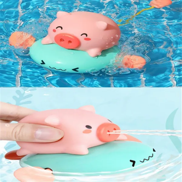 물고기 코에 묻은 돼지 물뿌리 물 신기 목욕 장난감 풀장 베이비샤워 아이 놀이 물욕 시간 욕조, 01 C