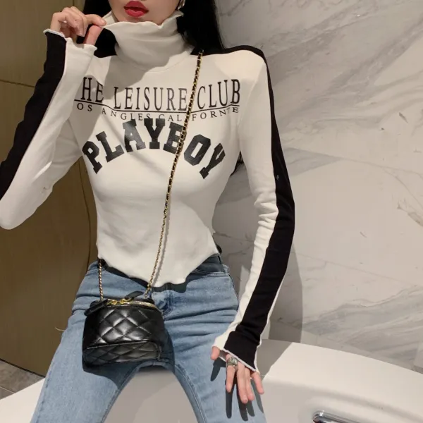 폴라넥 이너셔츠 어둠이 짙게 깔리다 기관차 바람 목폴라 플라워 프린팅 이니셜 재즈 춤추다 퍼포먼스 유니폼 3514511101
