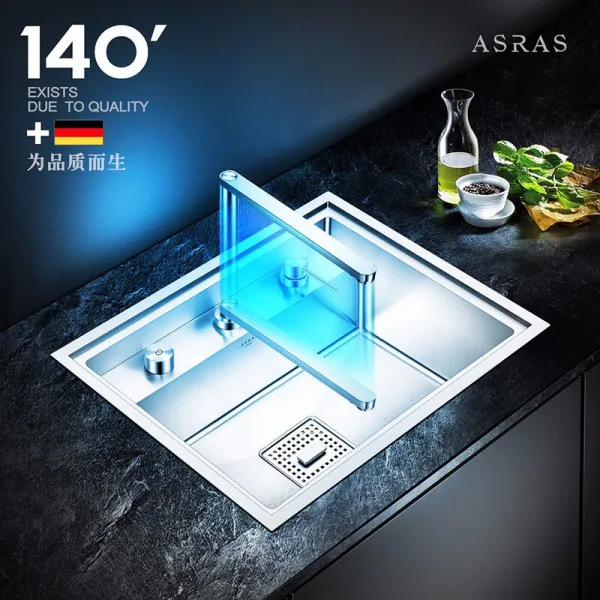 아 서 스 (asras) 6047y 304 스 테 인 리 스 스틸 수 제 싱글 홈 히 팅 양 푼 캡 플레이트 세척 조 4mm 두께 패 널 숨 김 수조 제어 - 8 종 세트 - 3060 업그레이드 냉 열 정수 삼 합 이 용머리 60 * 47cm