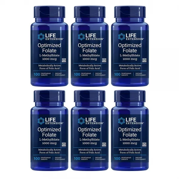 Life Extension (3병) 라이프익스텐션 3세대 활성형엽산 B9 1000mcg 100캡슐(병당 약3개월) 임신준비영양제, 1mg, 6병