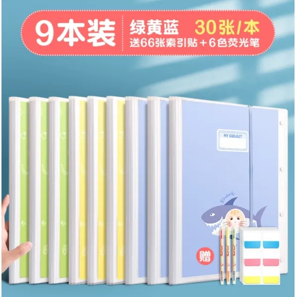 A3 정리 신기 짐을 싣다 답안지 자료수첩 대용량 분류 레이어드, M65-9 본장 (3그린 3엘로 3블
