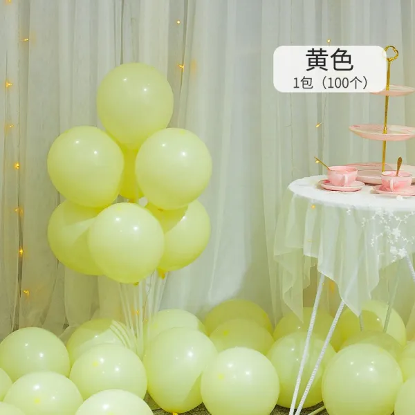 마카롱 풍선 어린이 생일 장식 파티 레이아웃 아치 웨딩 룸 매듭 웨딩 그물 레드 핑크 풍선 농축 마카롱 노란색 100 개 두꺼운 모델 선물 보내기 