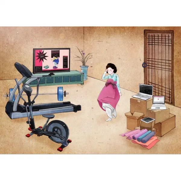 뮤럴벽지 어떤 벽이든 잘 붙는 퓨전민속화 뮤럴벽지 AT683760(풀칠 필요함), AT683760
