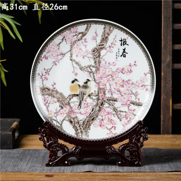 Mar.22 152번 경덕진도자기홍운당접시장식접시중식집거실술장현관좌반선상z 봄 을 알 리 는 + 드 래 곤 프레임