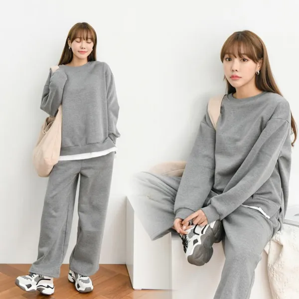 Chicme 시크미 여성 배색 코튼 트레이닝 상하의 세트