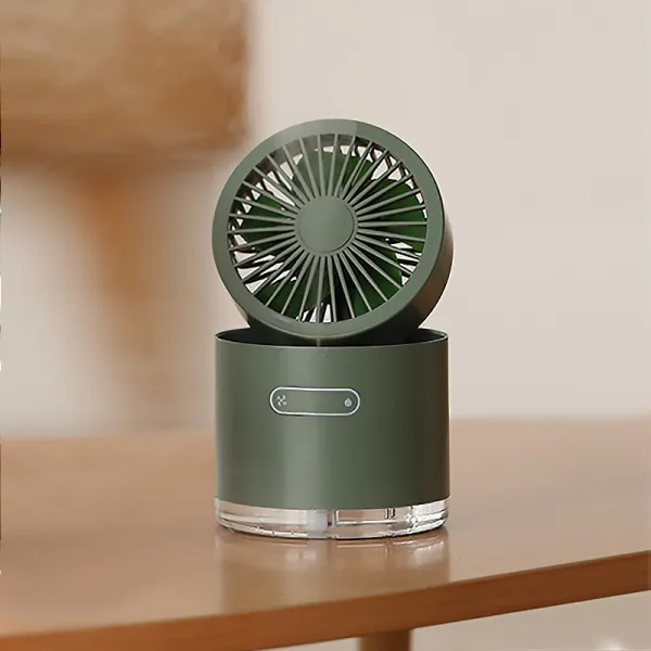 USB 올인원 모던한 디자인 휴대용 미니 가습기 겸 선풍기, 초록