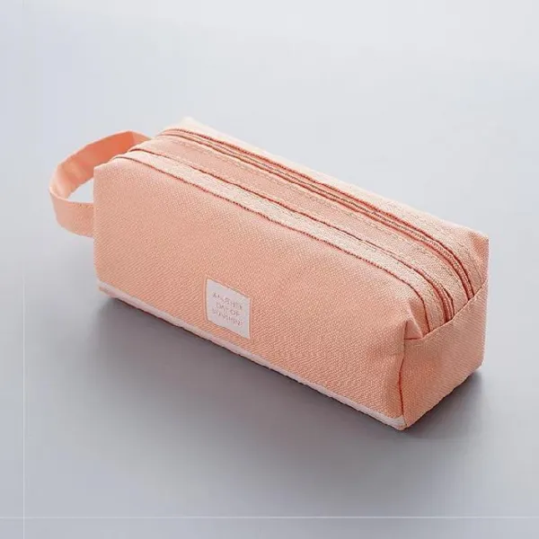 콘테 여자아이 상큼 커플룩 남성 남녀 사생그림그리기 필통 심플 중고등학생 더블지퍼 빅사이즈, T08-핑크