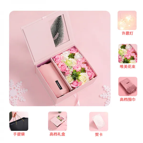 틱톡 핫한 여자 친구에게선물 아내 이브 깜짝 놀라다 사과폰 능구렁이 촉, 핑크 러브 레터 아케이스 _목도리