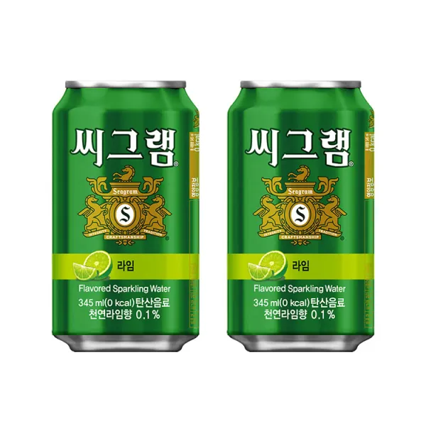 코카콜라음료 본사직영 씨그램 라임 345ml Can 24입 24개