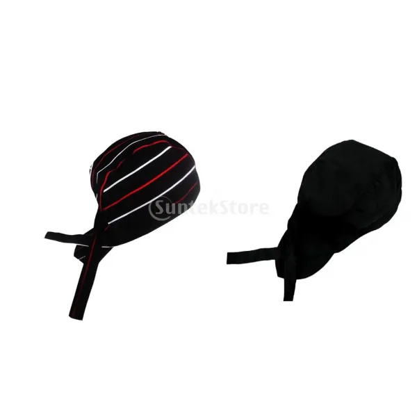FWT 2 개 취사 주방 쿡 베이커 웨이터 캡 모자 요리사 Headwrap 해골 모자, 설명 된대로